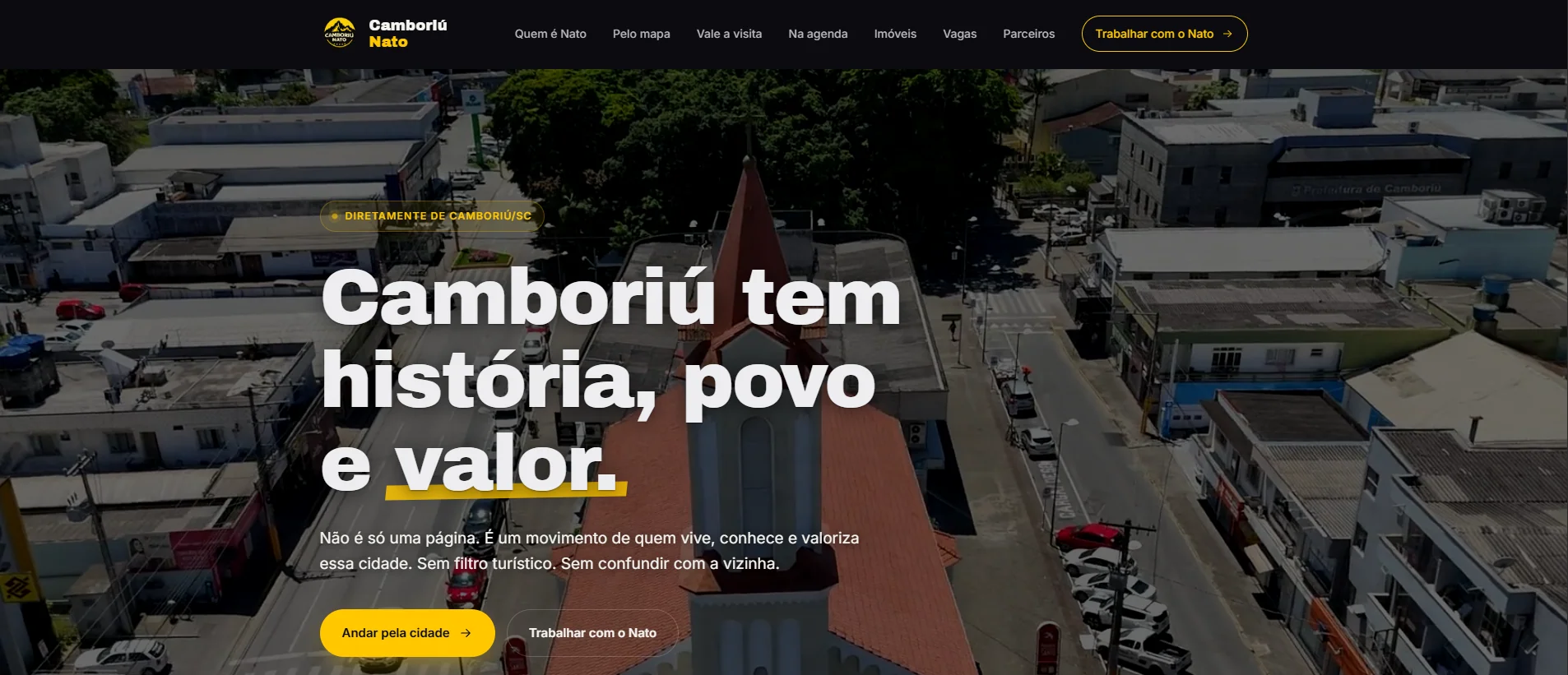 Home da página Camboriú Nato